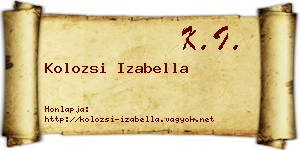 Kolozsi Izabella névjegykártya